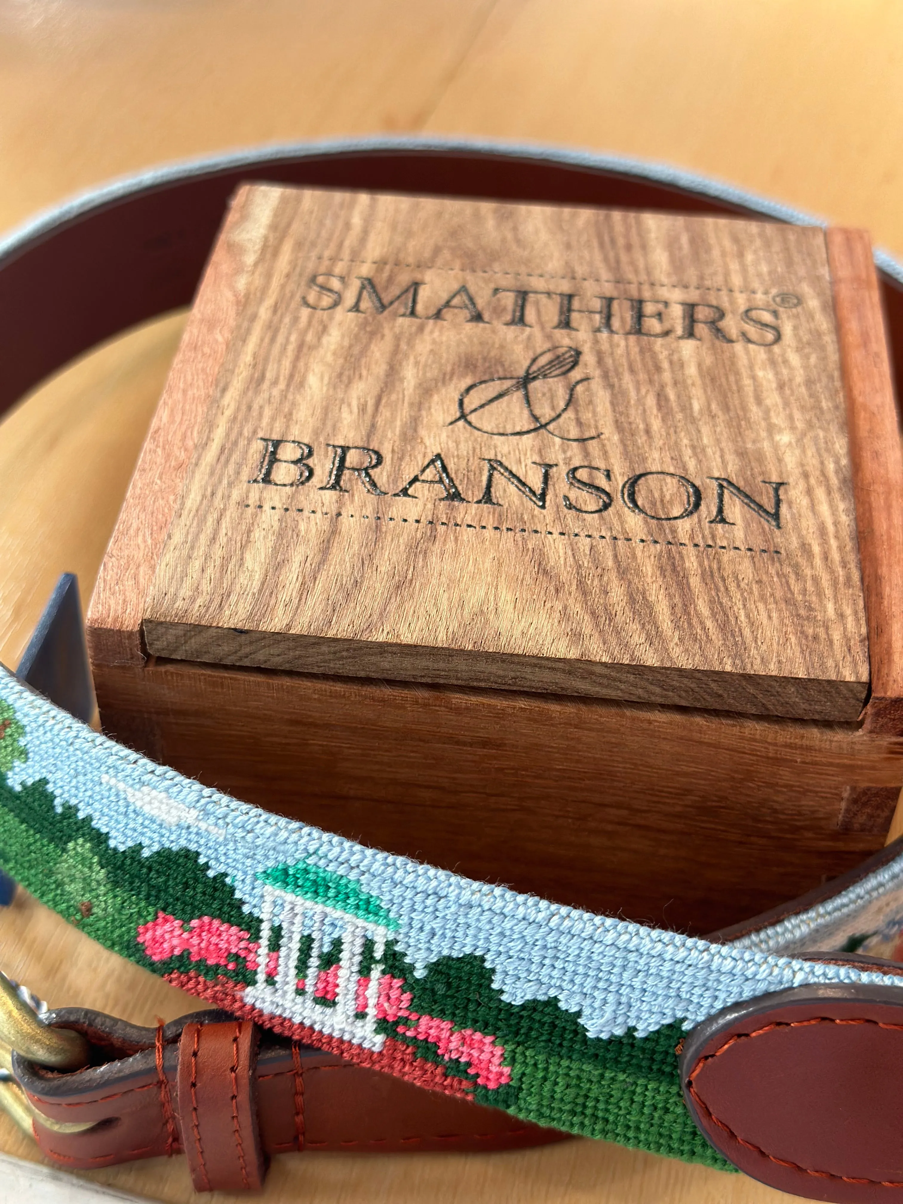 University of North Carolina Campus Needlepoint Belt by Smathers and Branson