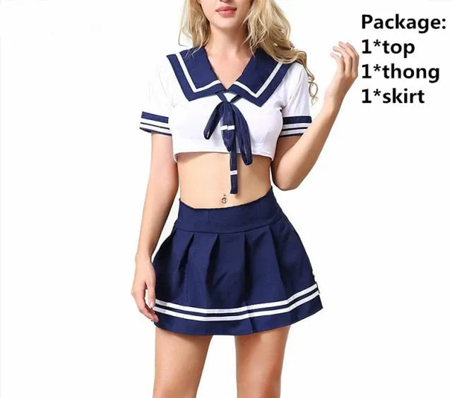 VenusFox Mini Sexy Dress Women Sexy Cosplay Lingerie Student Uniform Set Ladies Sexy Costume Babydoll Dress Women Lace Miniskirt Outfit