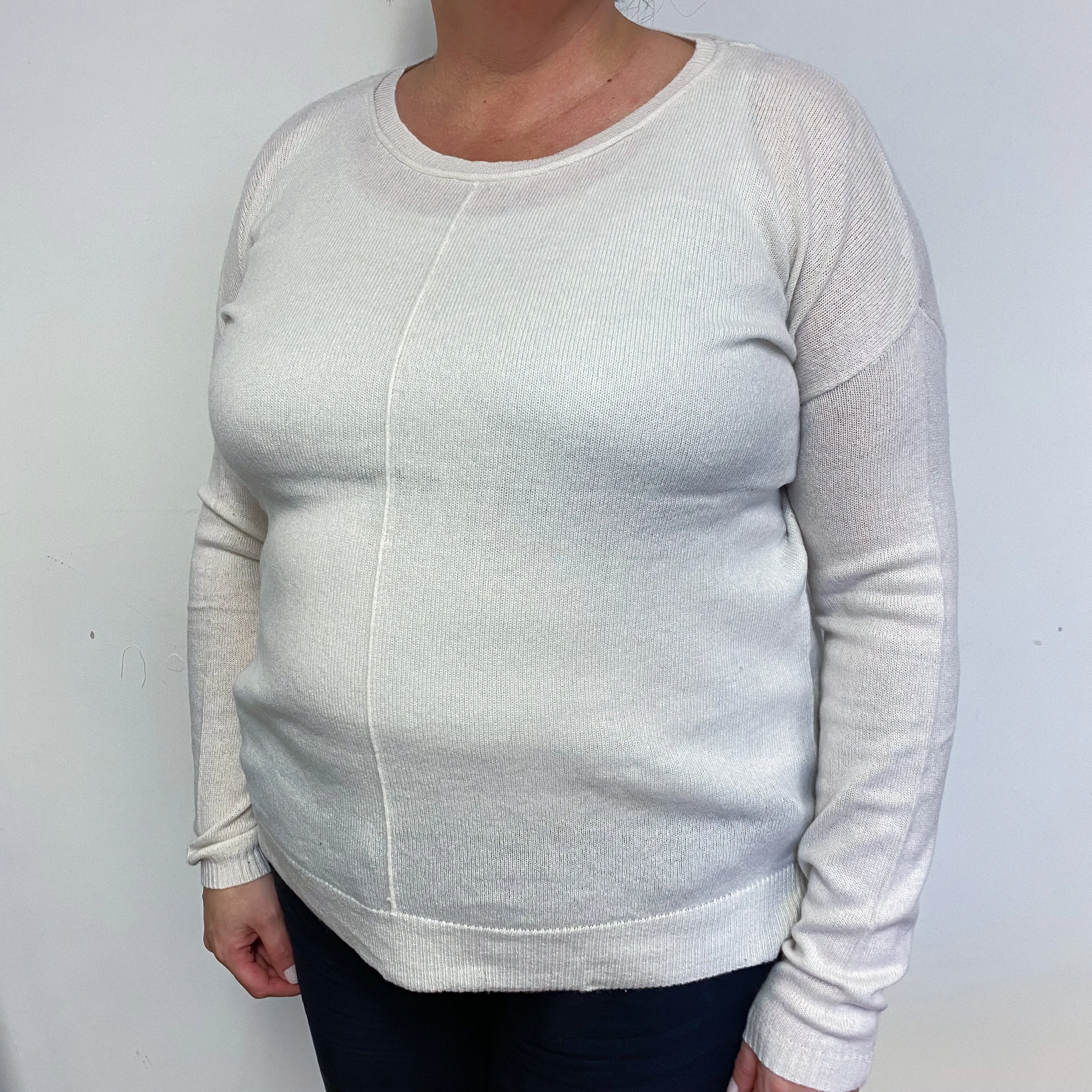 Winter White Crew Neck Jumper XL