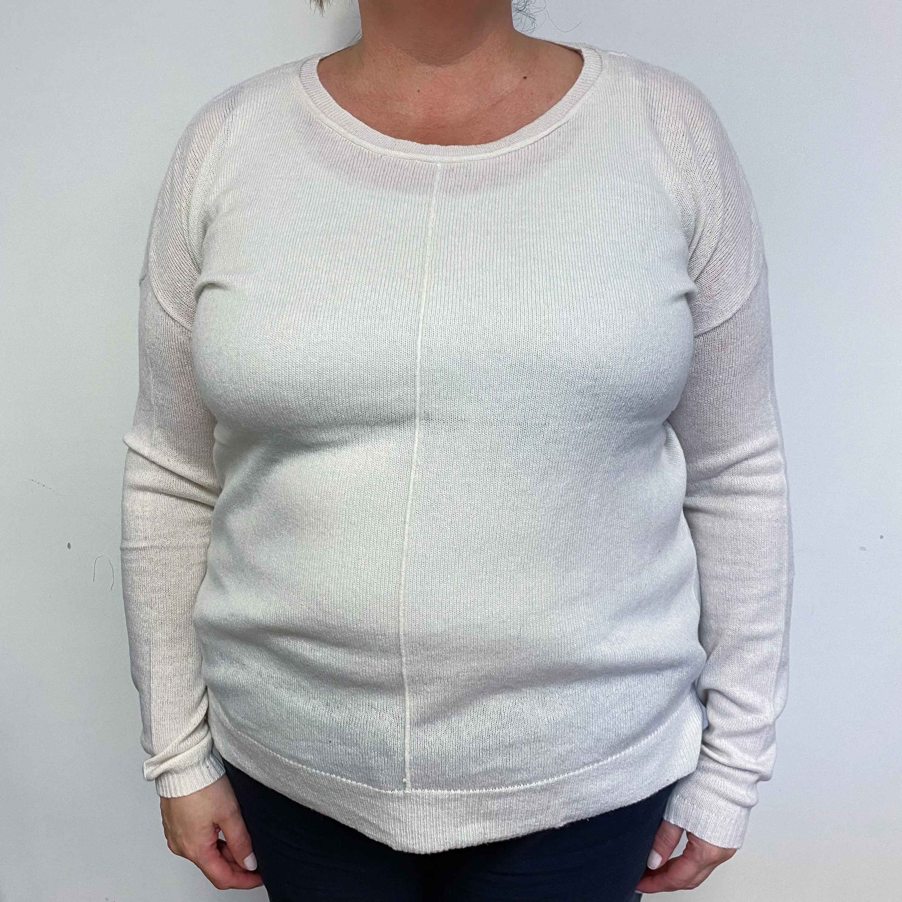 Winter White Crew Neck Jumper XL
