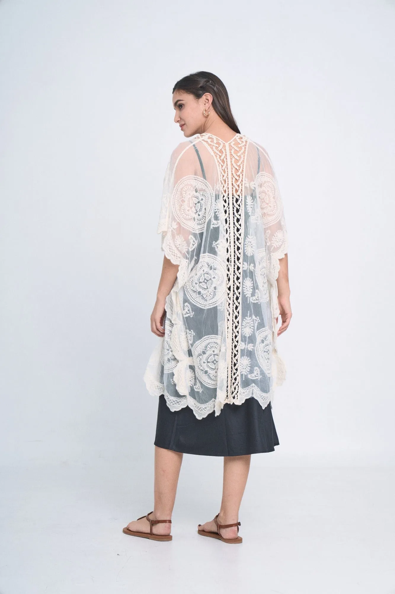 YLK310090 Makenzie Lace Kimono